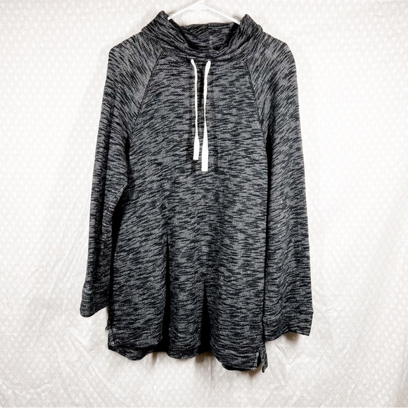 J. Crew Sweaters - J. Crew Black Space Dye Funnel Neck Pullover Sweater